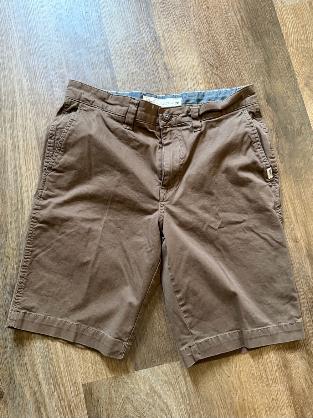 Vans Men's Brown Flat-Front Casual Shorts